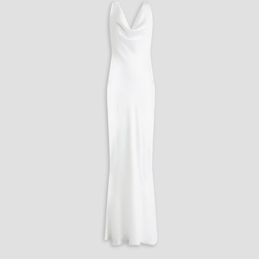 NWT Norma Kamali Draped Maria Gown Snow White